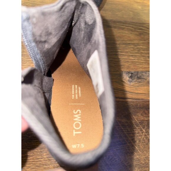 Tom’s Loren Suede Gray Ankle Heeled Boots Bootie Size 7.5 - Picture 12 of 14